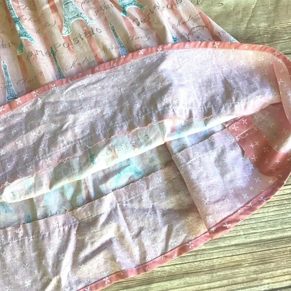 Eiffel Tower Skirt Womens Size Small Pink Paris France Handmade Travel Vacation